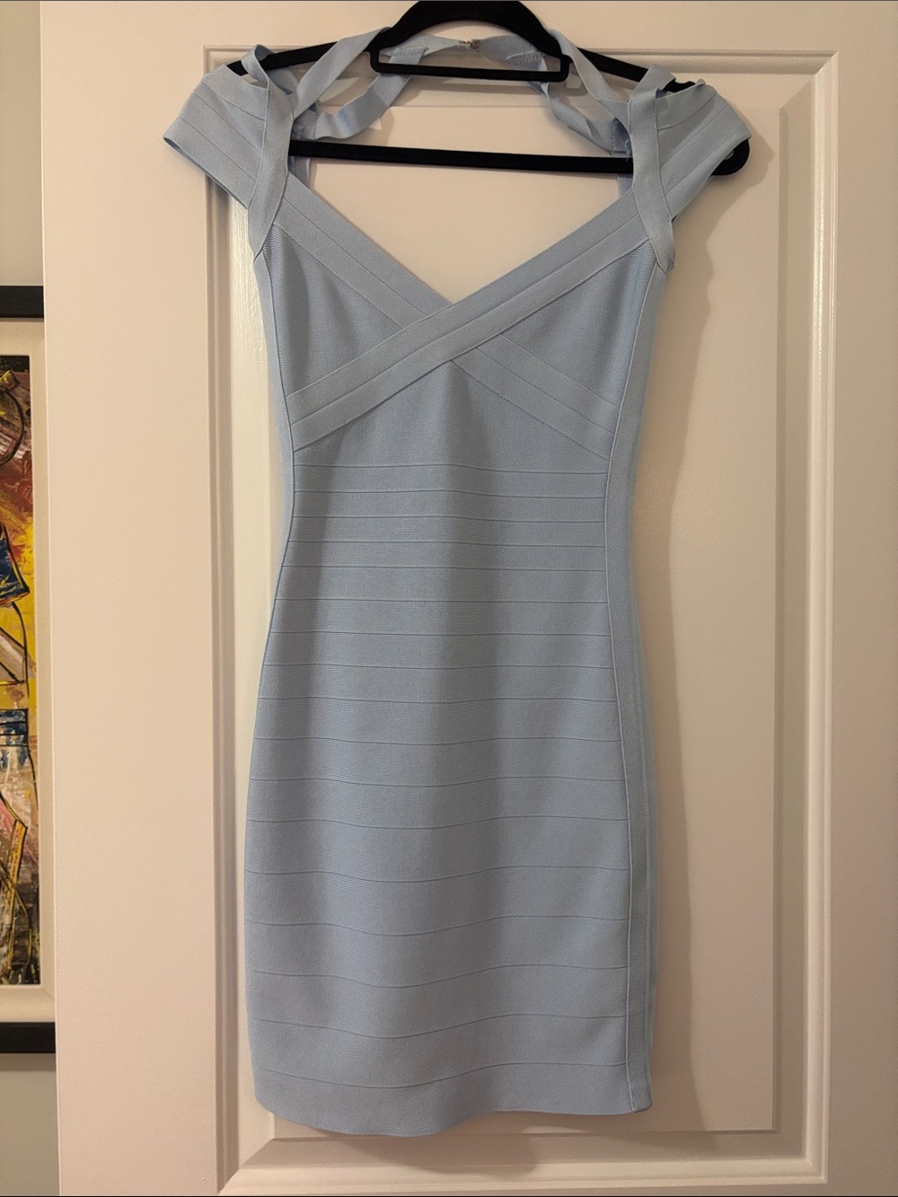 Marciano Pale Blue Bandage Mini Dress